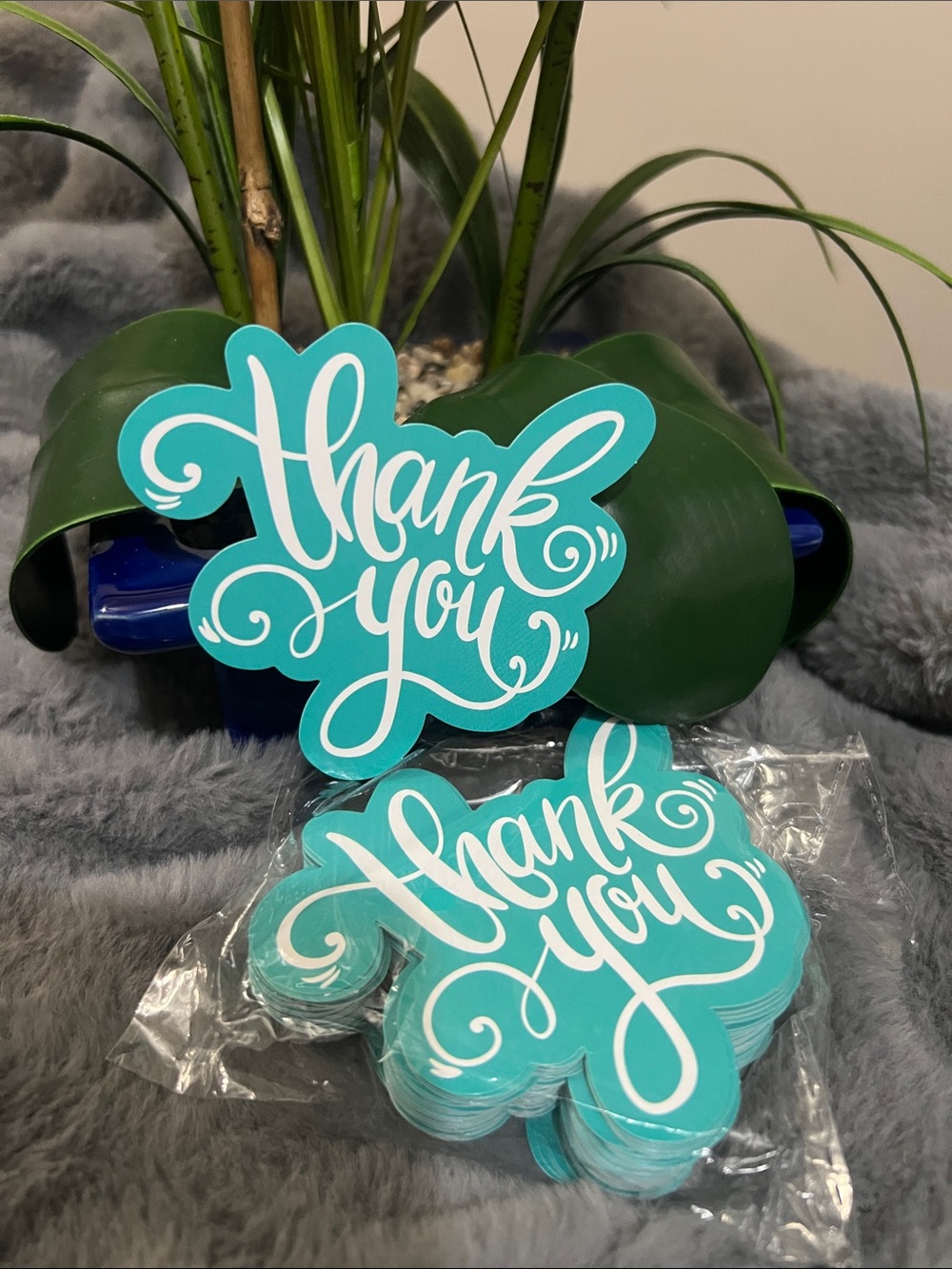 Thank You Cards with White Script — Pack of 60 Decorative Notes